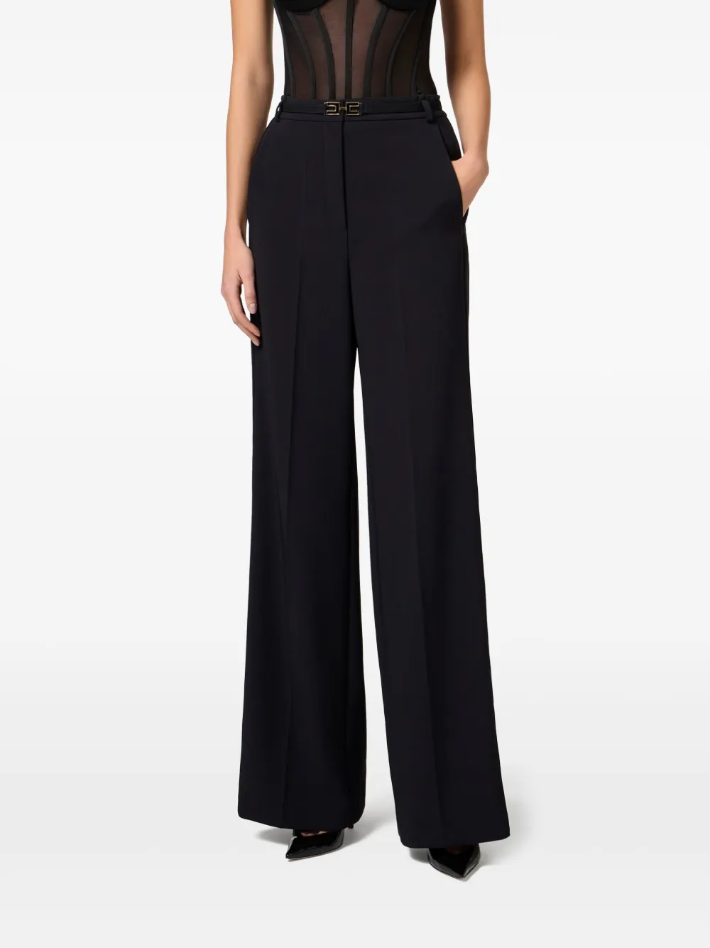Elisabetta Franchi Corset-style Bodysuit In Black