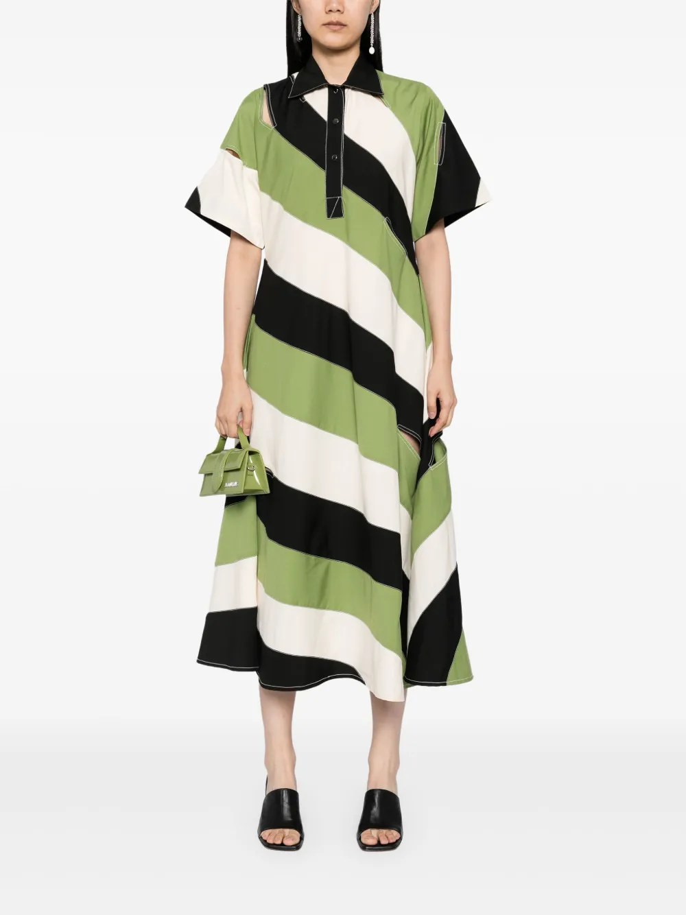 LOVEBIRDS Jurk met colourblocking - Groen