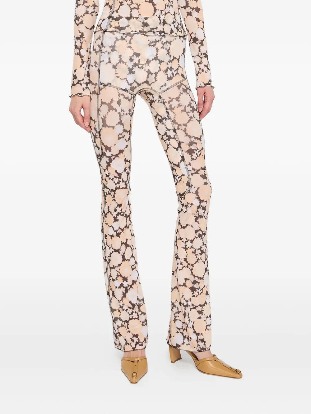 KNWLS Leggings con stampa a fiori - Arancione