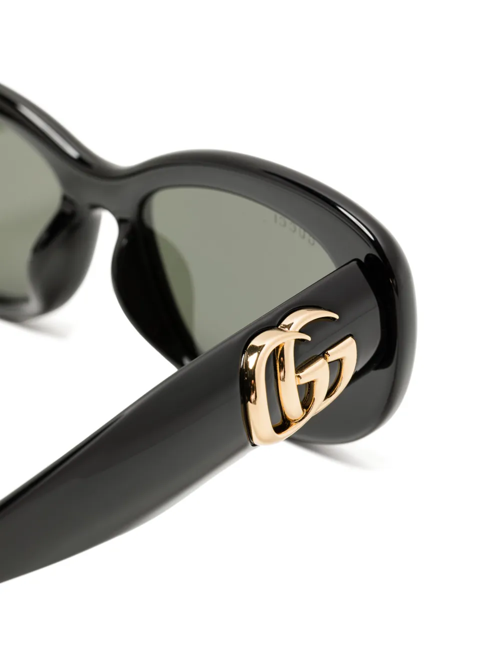 Gucci Zonnebril met ovaal montuur en logo Zwart