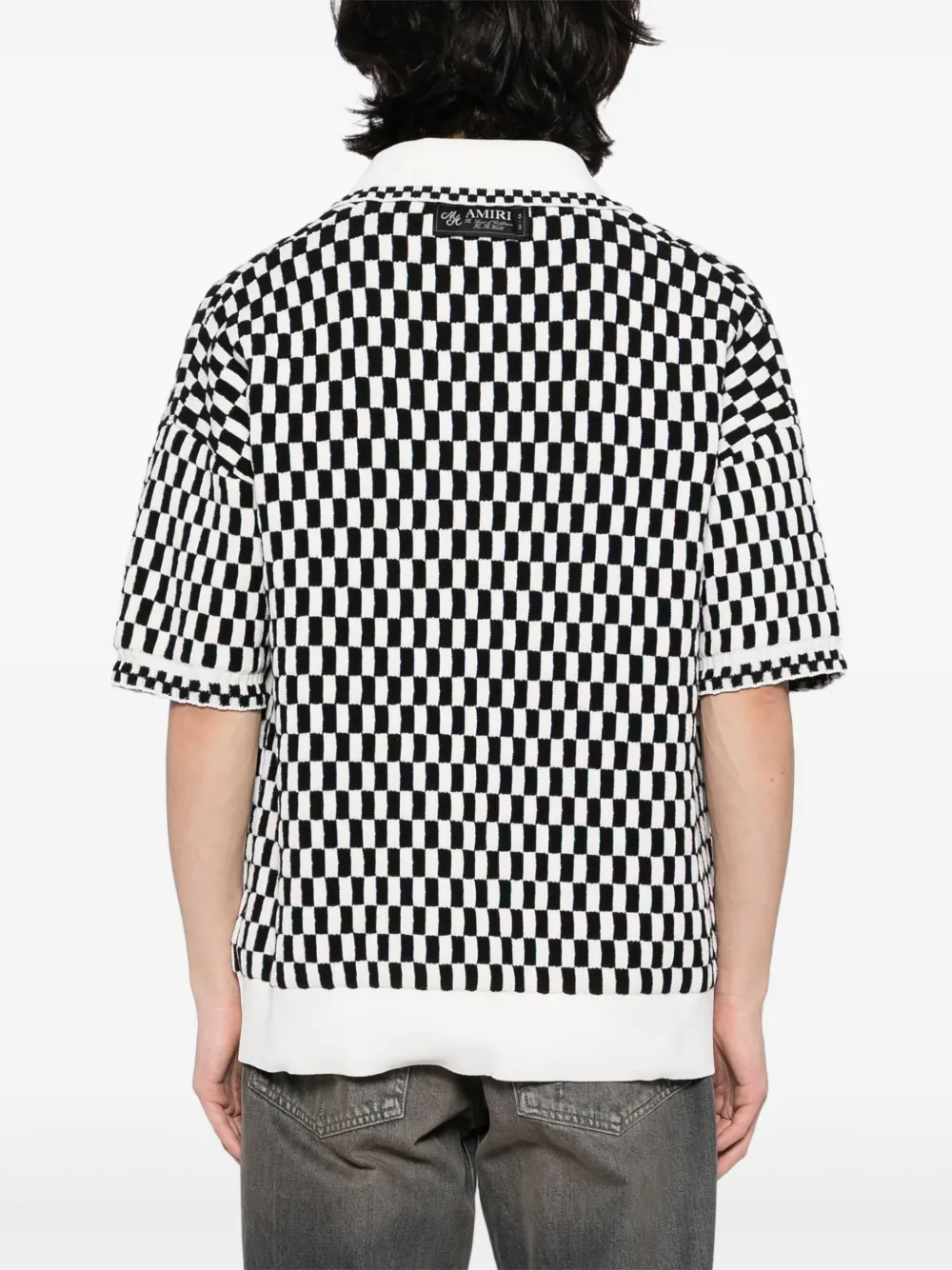 AMIRI Geruit poloshirt Zwart
