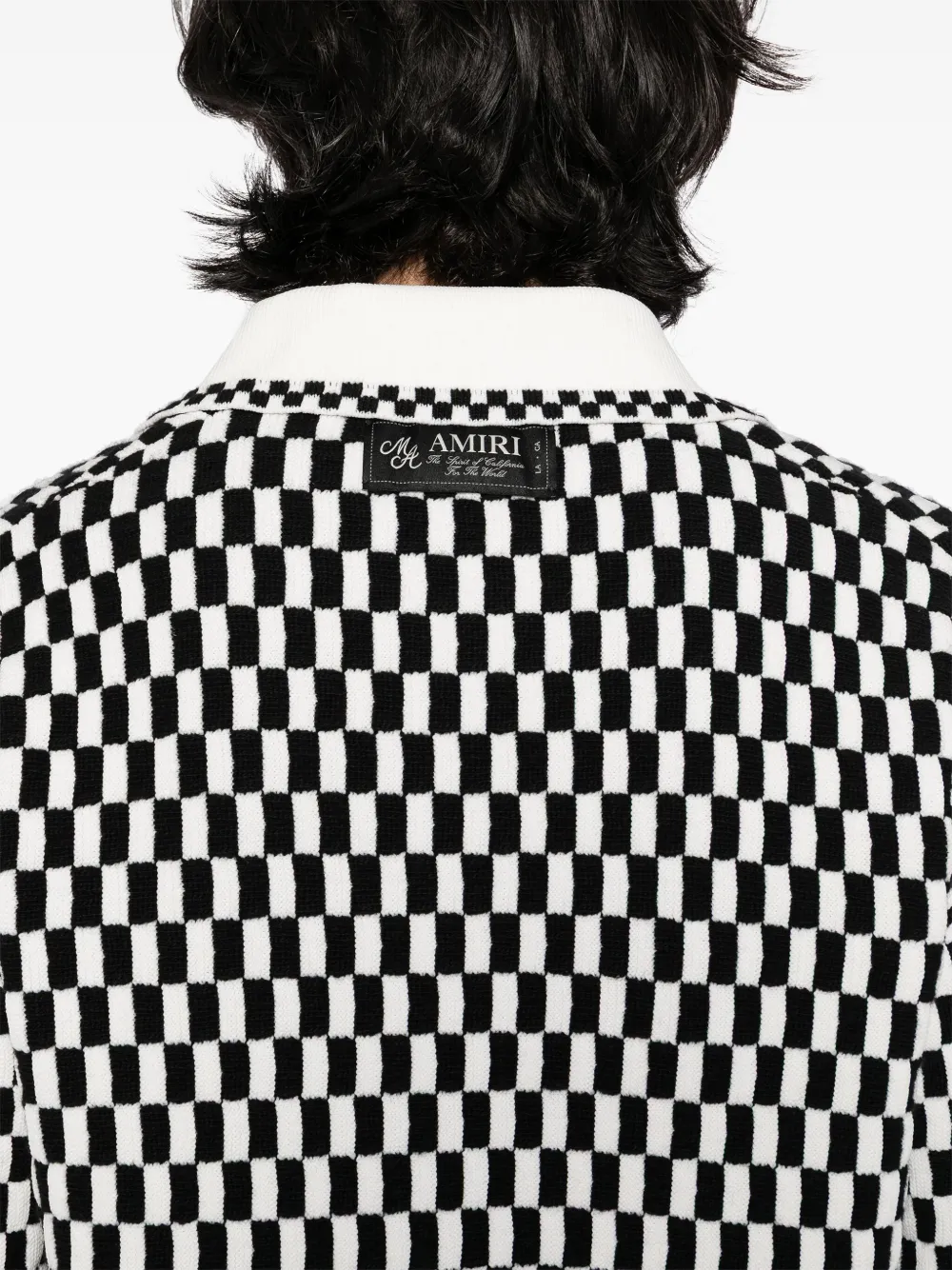 AMIRI Geruit poloshirt Zwart