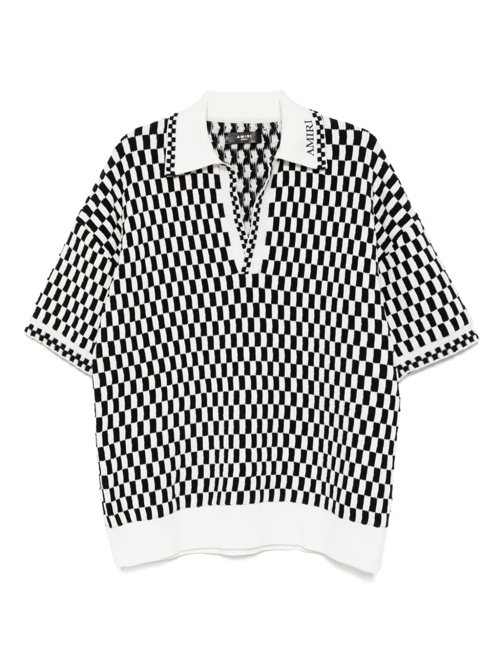 AMIRI Geruit poloshirt Zwart
