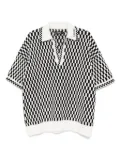 AMIRI checkered polo jumper - Black