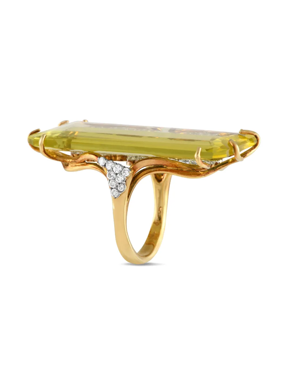Casato 18K yellow gold diamond and lemon quartz ring - ゴールドトーン Casato 18K yellow gold diamond and lemon quartz ring - ゴールドトーン