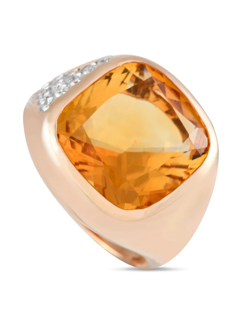 18K yellow gold diamond and citrine ring 200475