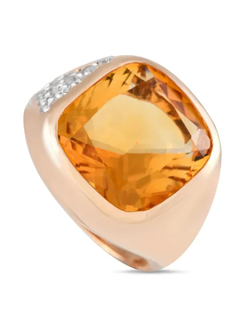 Casato anillo en oro amarillo de 18kt con diamantes y citrino 200475