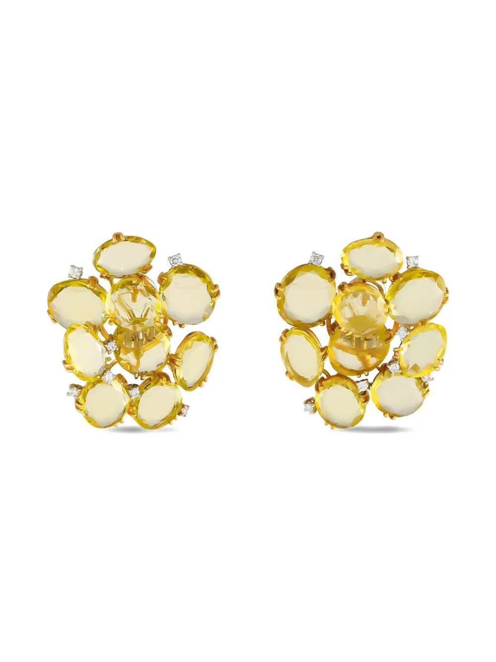 Casato 18K yellow gold diamond and quartz earrings - イエロー Casato 18K yellow gold diamond and quartz earrings - イエロー