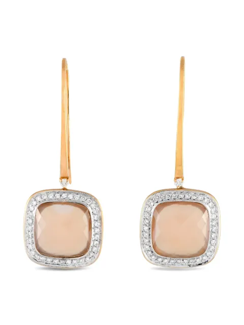 Casato 18K yellow gold diamond and chalcedony earrings