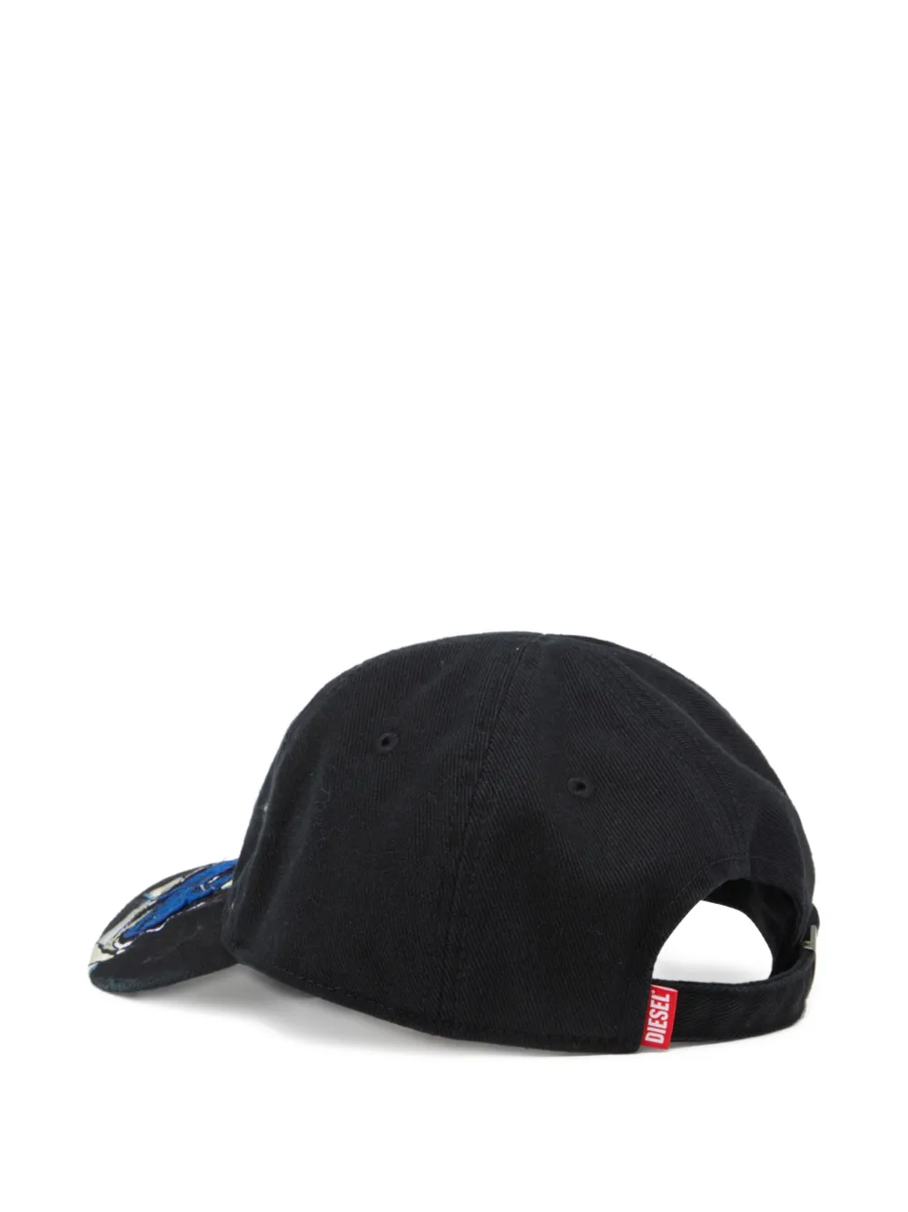 Diesel Honkbalpet met abstracte print - Zwart
