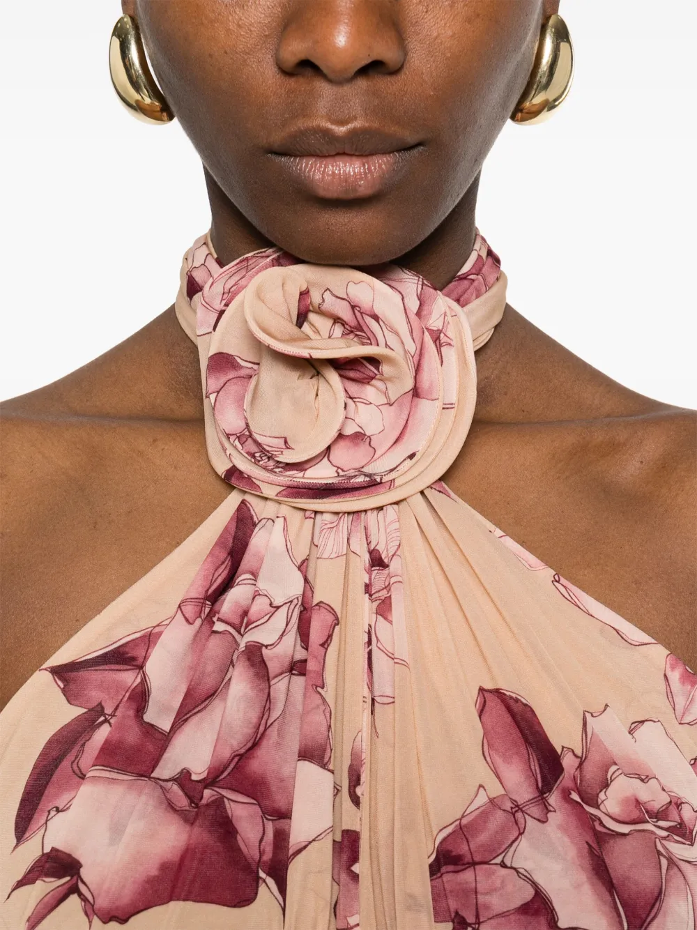 Magda Butrym Top met bloemenapplicatie Beige