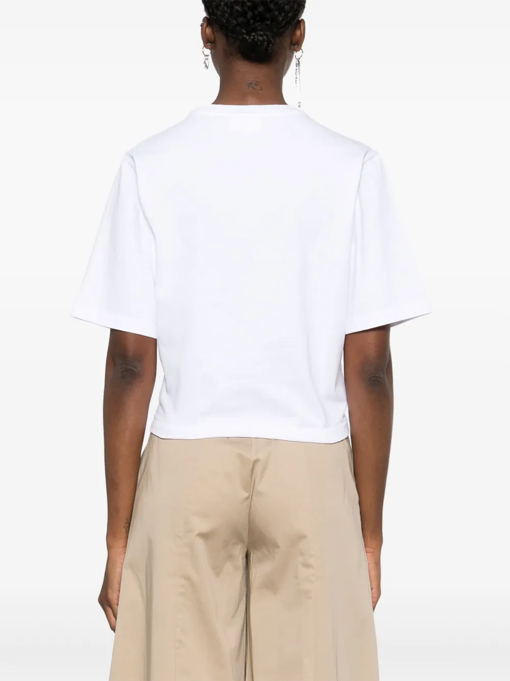 Maison Kitsuné T-shirt met geborduurd logo Wit