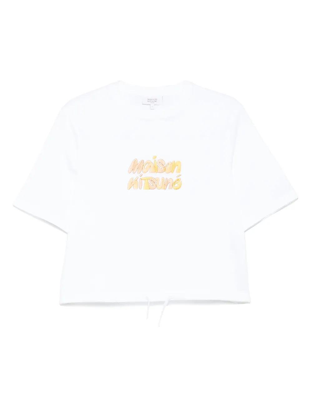 Maison Kitsuné T-shirt met geborduurd logo Wit