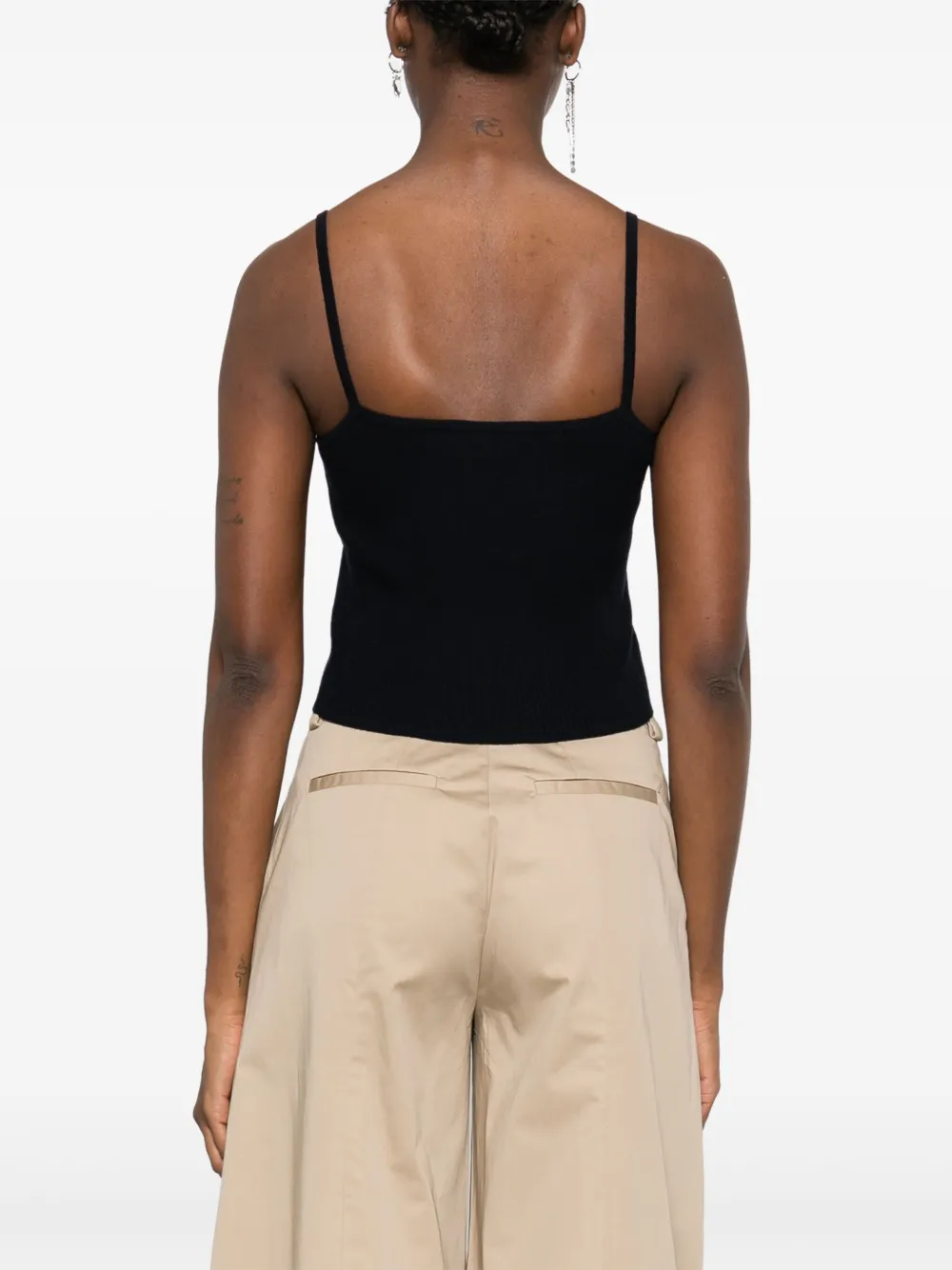 Maison Kitsuné Tanktop met vossenpatroon Blauw
