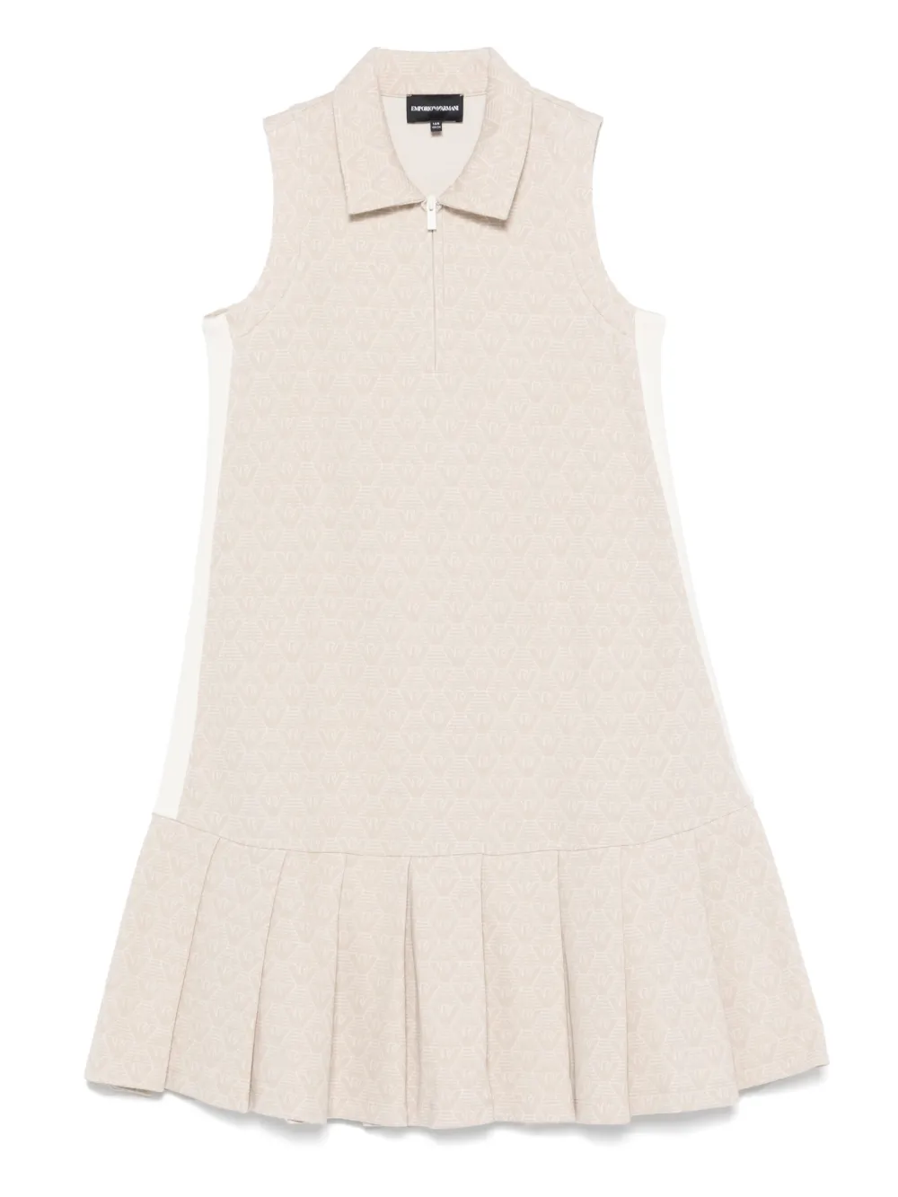 Emporio Ar i Kids Jurk met logo-jacquard Beige
