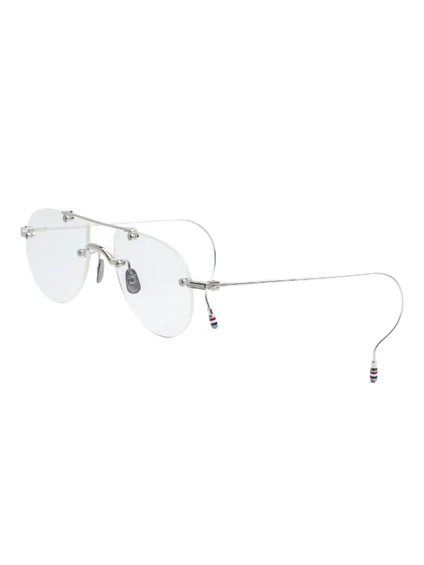 Thom Browne Eyewear ラウンド眼鏡フレーム | シルバートーン 