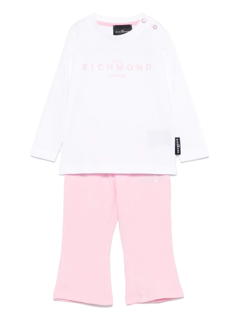 John Richmond Junior Broek met logoprint Roze