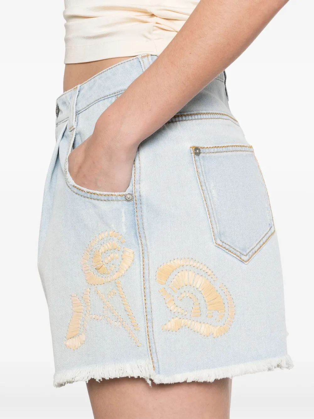 Ermanno Scervino Trainingsshorts met geborduurd patroon Blauw