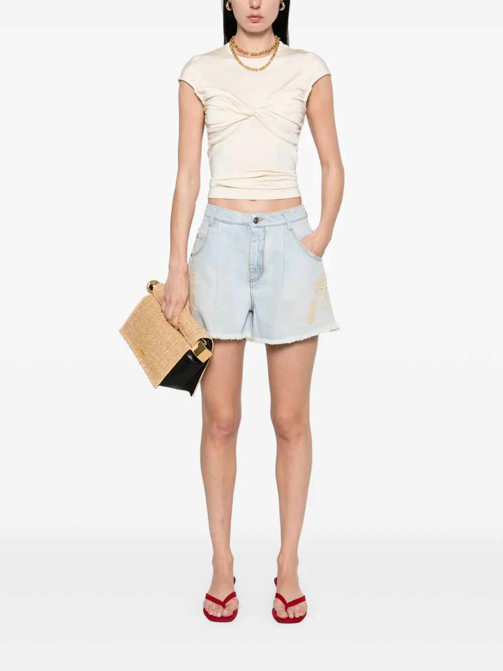 Ermanno Scervino Trainingsshorts met geborduurd patroon Blauw