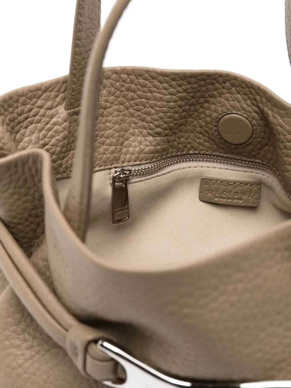 Orciani Shopper van bewerkt leer Bruin