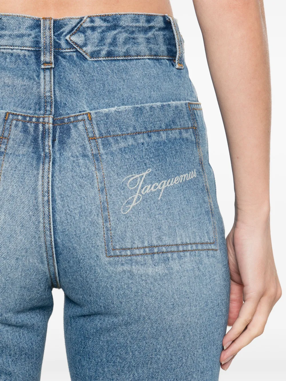 Jacquemus Denim Trousers With Belt Loops In Blue