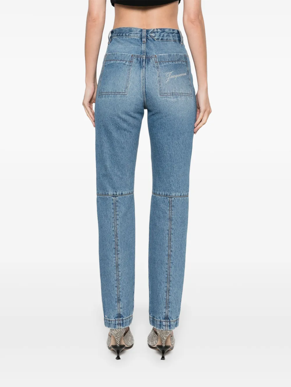Jacquemus Denim Trousers With Belt Loops In Blue