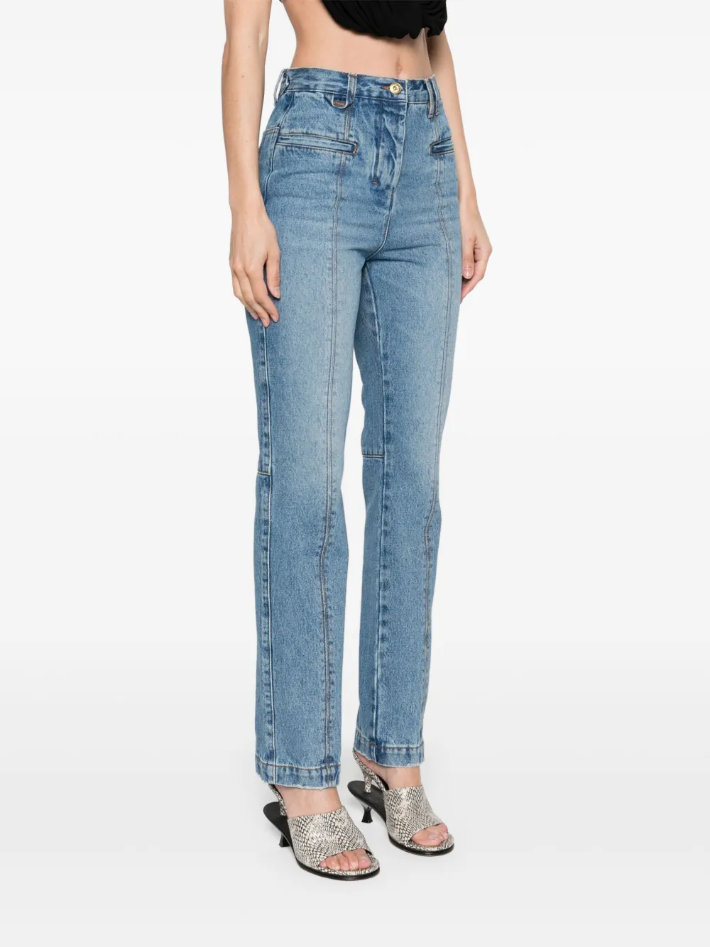 Jacquemus Denim Trousers With Belt Loops In Blue