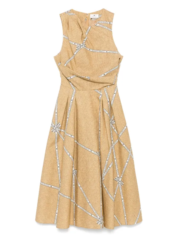 【ELISABETTA FRANCHI】ドレス Elisabetta Franchi pleated lurex jersey dress with belt for