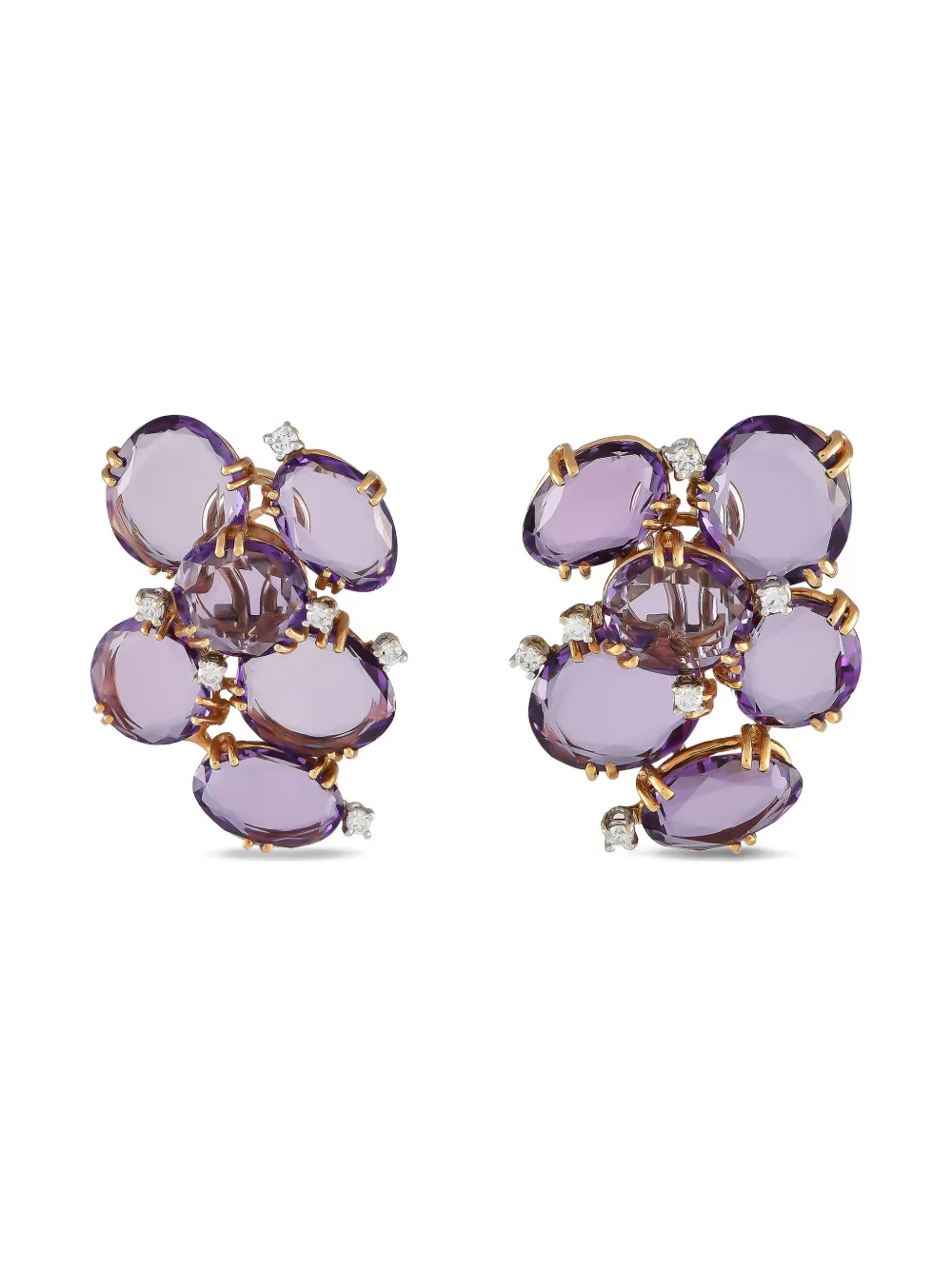 Casato 18kt yellow gold amethyst earrings - ゴールドトーン Casato 18kt yellow gold amethyst earrings - ゴールドトーン
