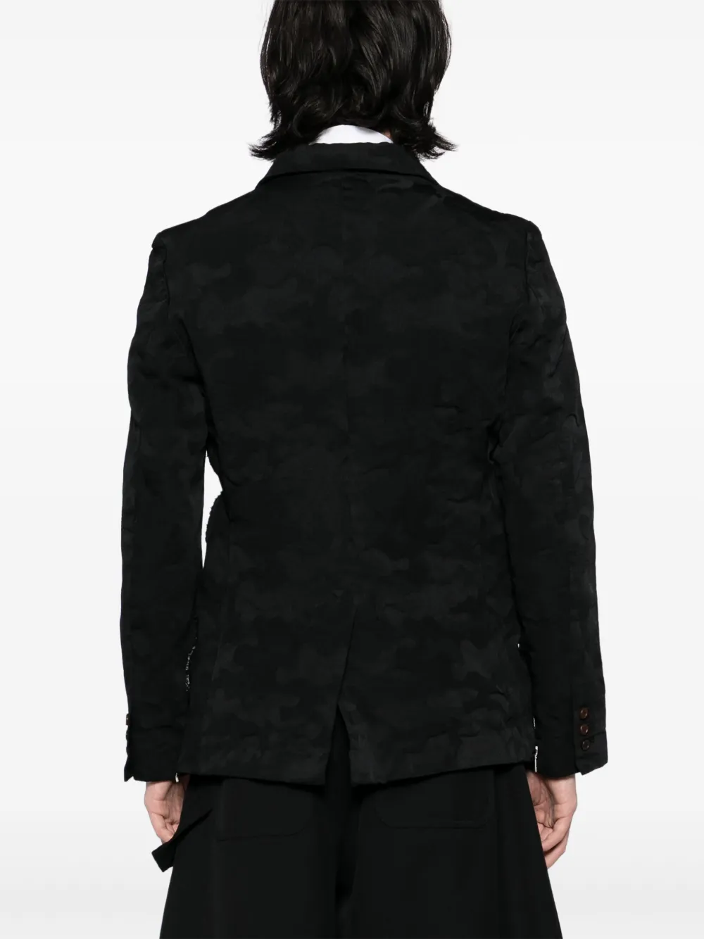 Black Comme Des Garçons Jack met camouflage-jacquard en rits Zwart
