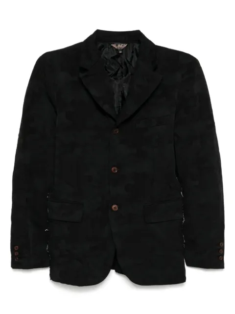 Black Comme Des Garçons chamarra con motivo militar en jacquard