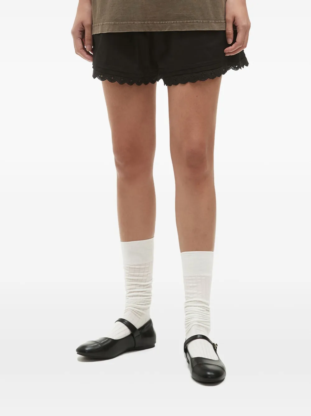 tout a coup Shorts met gewelfde afwerking Zwart
