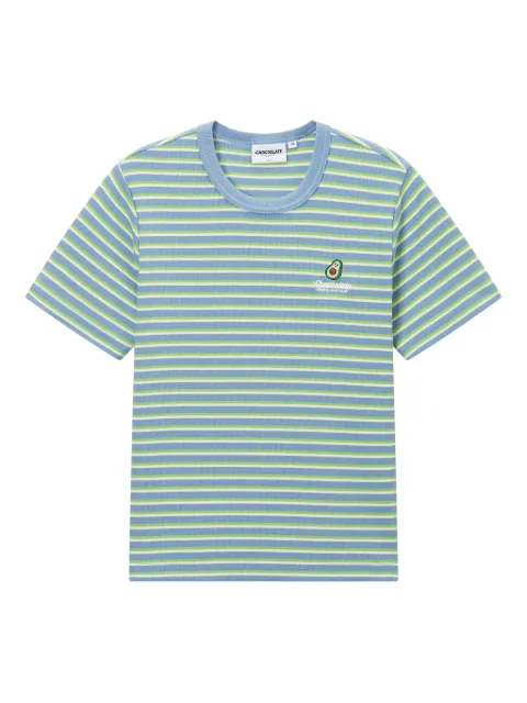 CHOCOOLATE striped logo t-shirt 