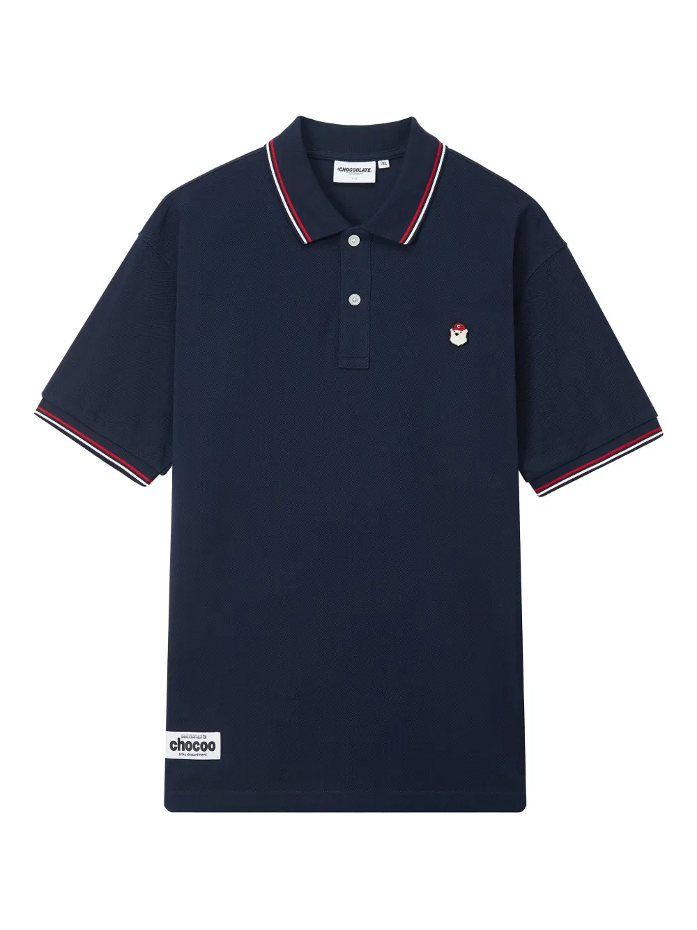 CHOCOOLATE playera tipo polo con parche del logo | azul | Image 1