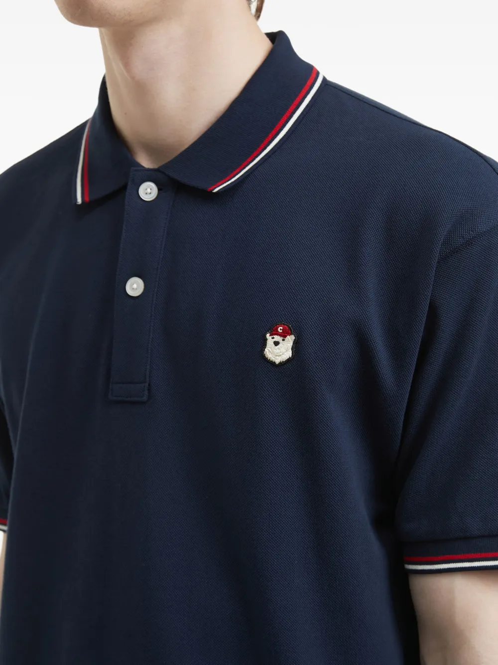 CHOCOOLATE Poloshirt met logopatch Blauw