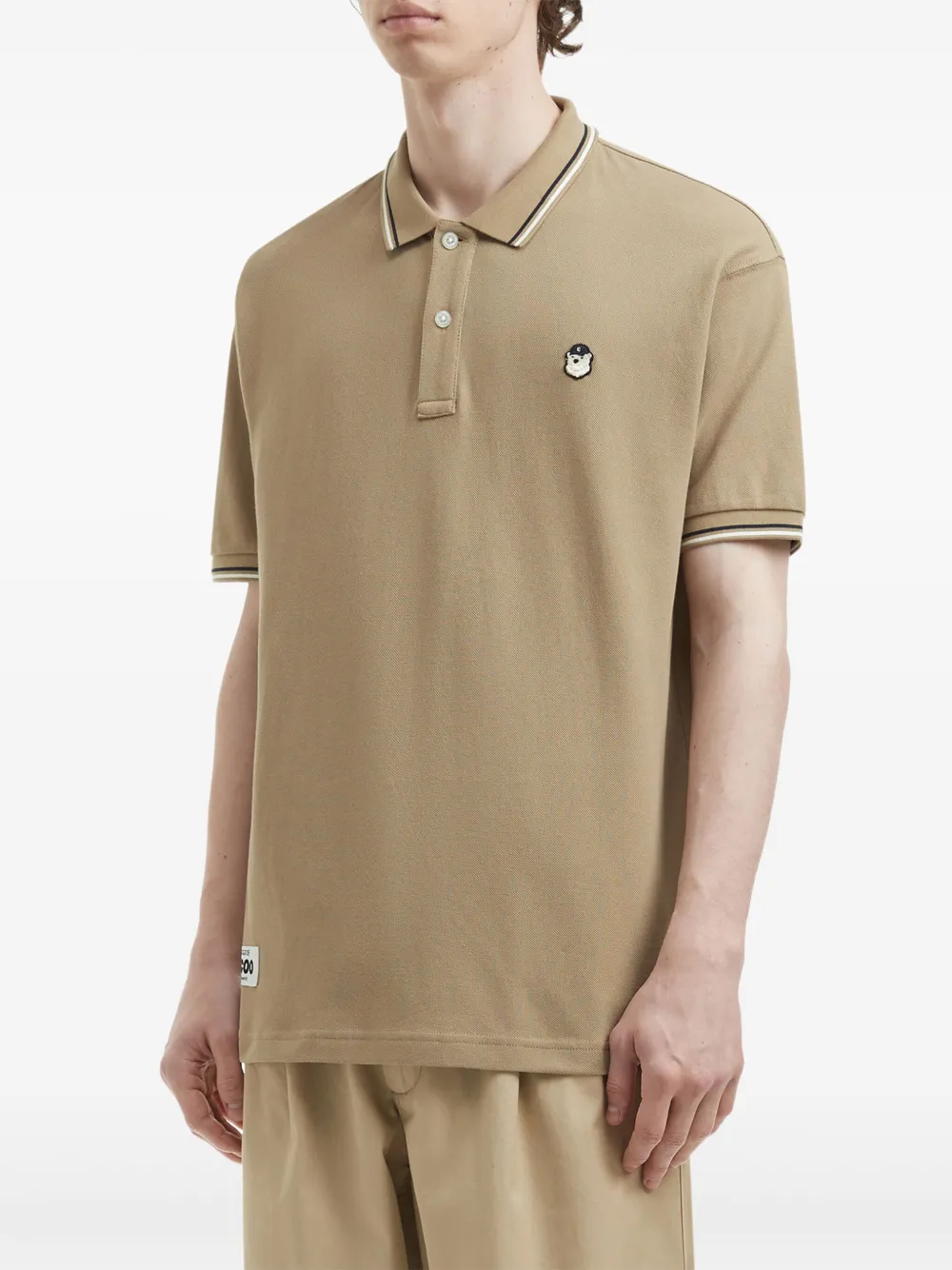 CHOCOOLATE Poloshirt met logopatch Beige