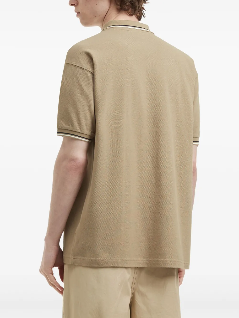 CHOCOOLATE Poloshirt met logopatch Beige
