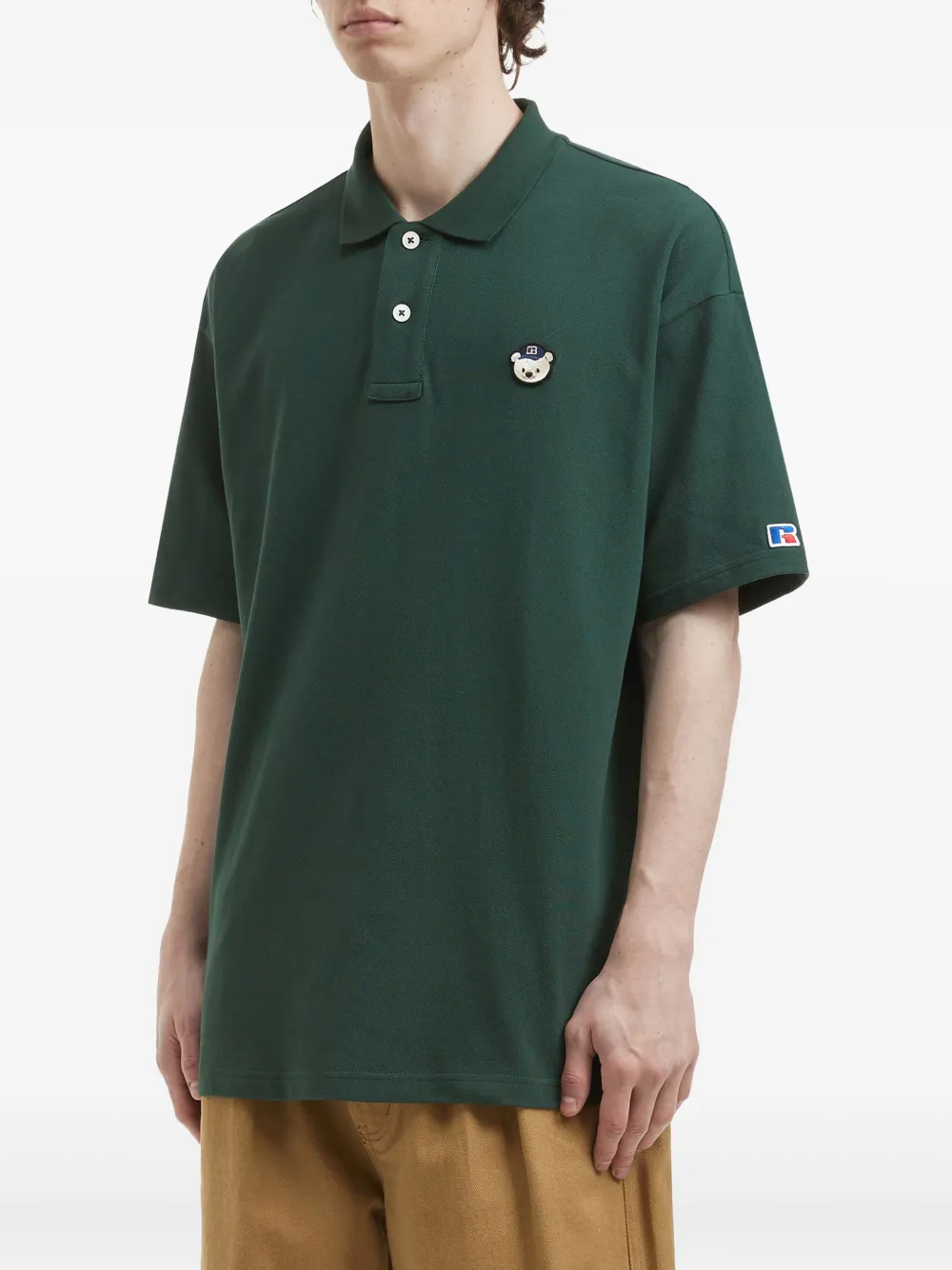 CHOCOOLATE x Russell Athletic poloshirt met logopatch Groen