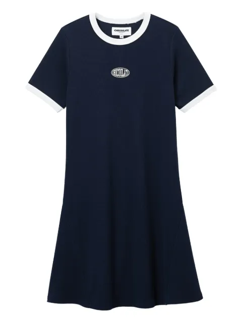 CHOCOOLATE vestido estilo playera en contraste