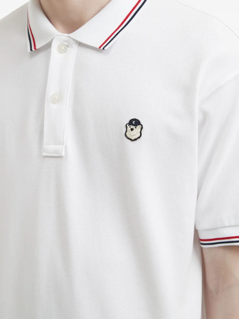 CHOCOOLATE Poloshirt met logopatch Wit