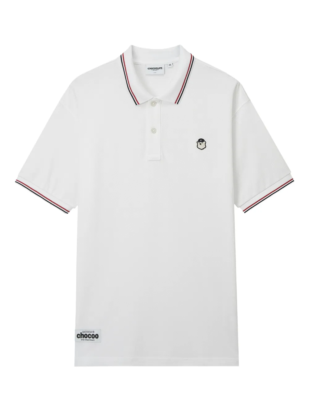 CHOCOOLATE playera tipo polo con parche del logo | blanco | Image 1