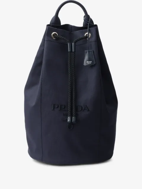 Prada canvas drawstring duffle bag