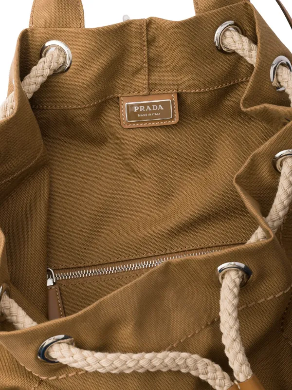 Prada ドローストリング バックパック | ブラウン | FARFETCH JP