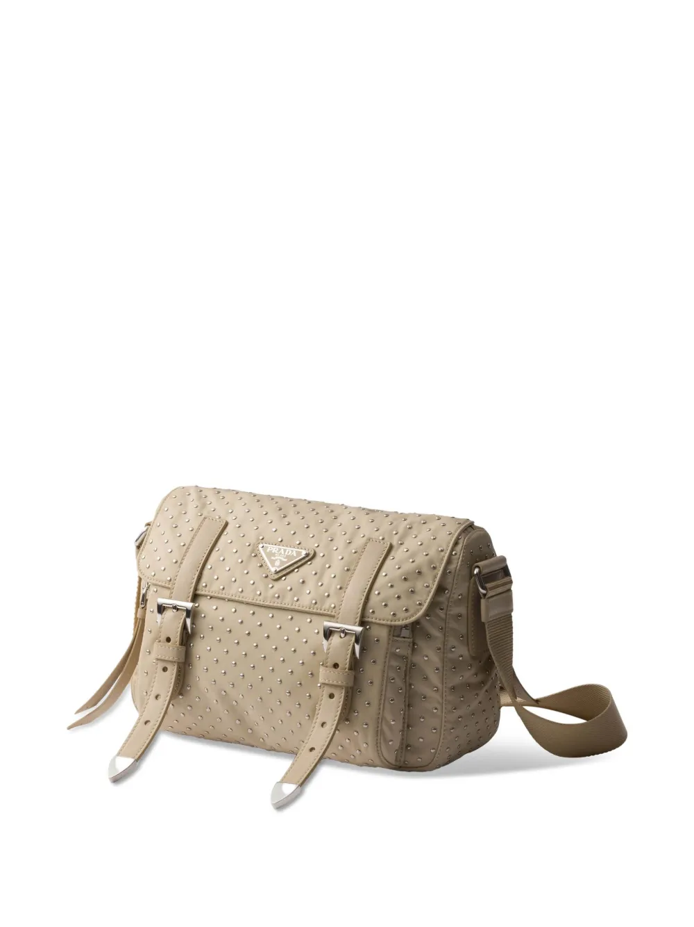 Prada Crossbodytas met spikes Beige