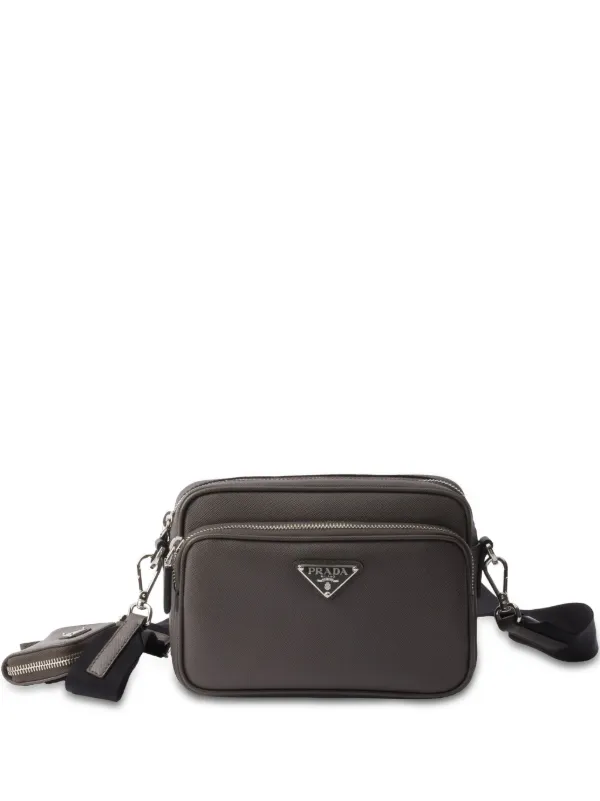 Prada Textured Crossbody Bag Grey FARFETCH PH