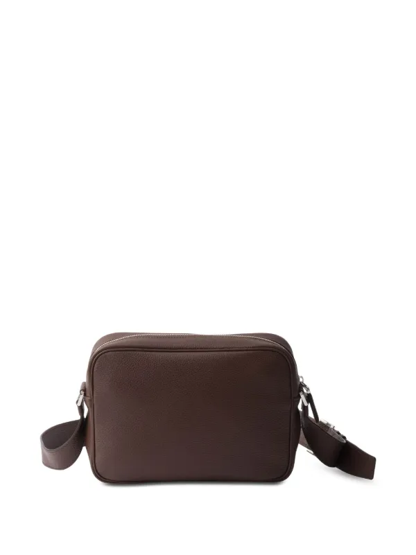 Prada Textured Leather Crossbody Bag | Brown | FARFETCH