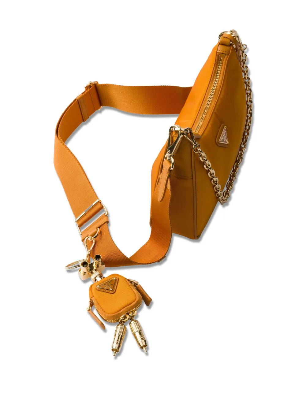 Prada Schoudertas met kettingdetail Oranje