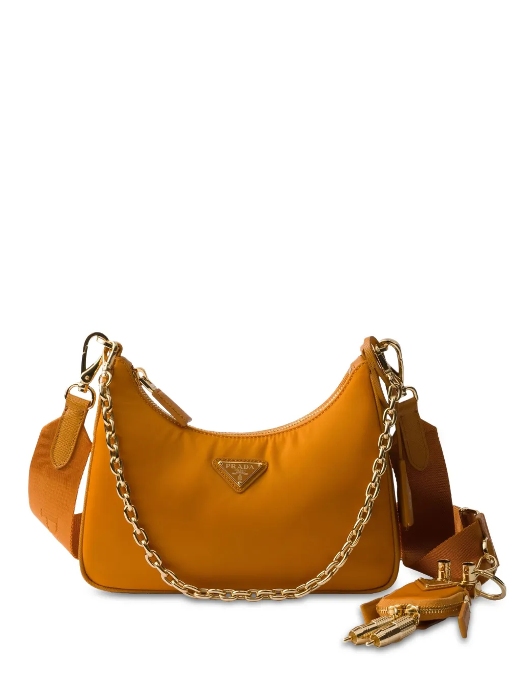 Prada Schoudertas met kettingdetail Oranje