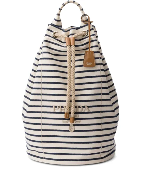 Prada striped drawstring backpack