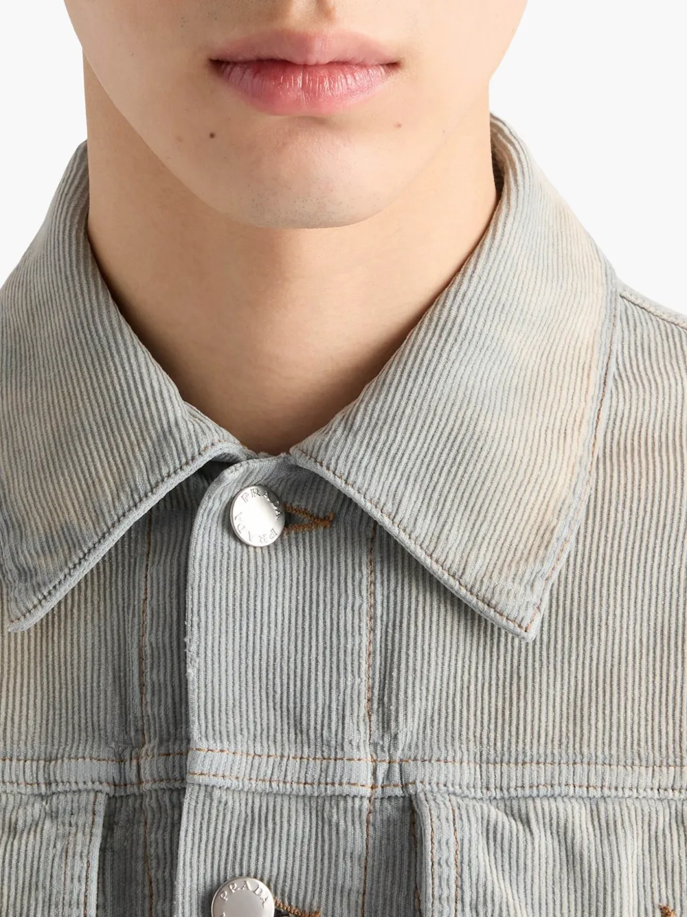 Prada Ribfluwelen jack Blauw
